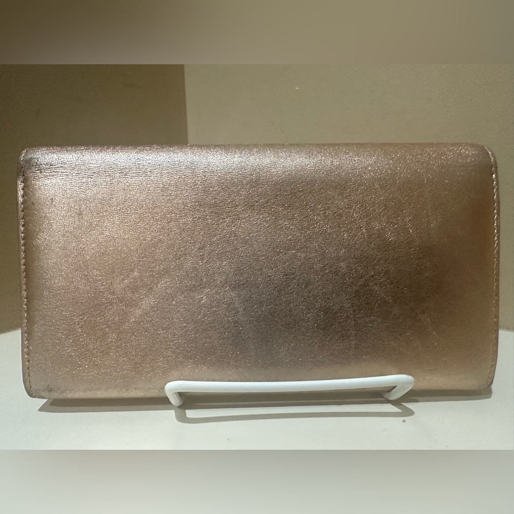 Saint Laurent Rose Gold Metallic Continental Wallet - Picture 2 of 14